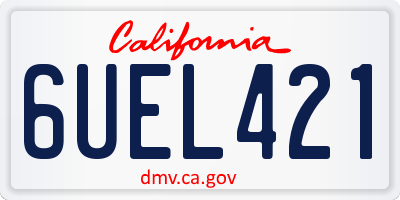 CA license plate 6UEL421