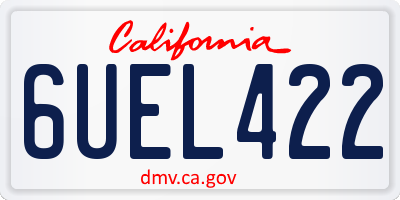 CA license plate 6UEL422