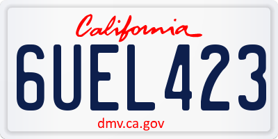 CA license plate 6UEL423