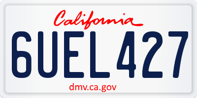 CA license plate 6UEL427