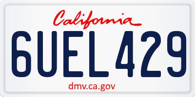 CA license plate 6UEL429