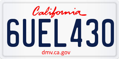 CA license plate 6UEL430