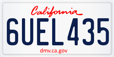 CA license plate 6UEL435