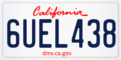 CA license plate 6UEL438