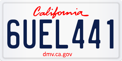CA license plate 6UEL441