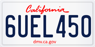 CA license plate 6UEL450