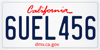 CA license plate 6UEL456