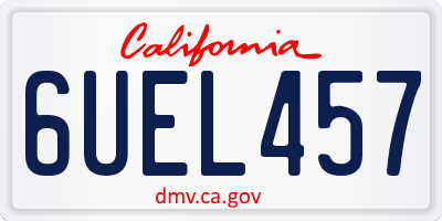 CA license plate 6UEL457