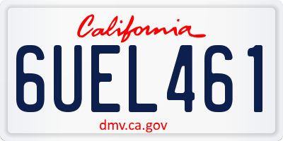 CA license plate 6UEL461