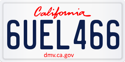 CA license plate 6UEL466