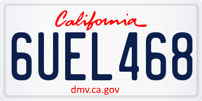 CA license plate 6UEL468