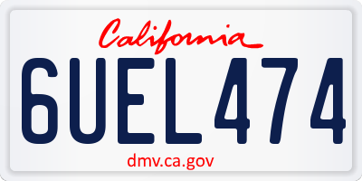 CA license plate 6UEL474