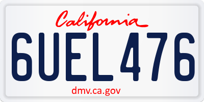 CA license plate 6UEL476