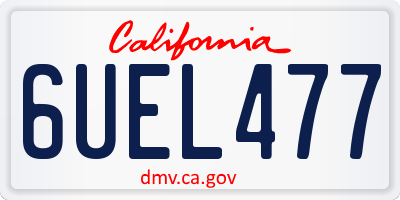 CA license plate 6UEL477