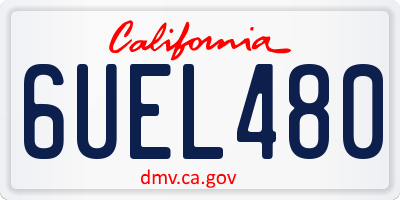 CA license plate 6UEL480