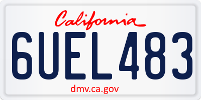 CA license plate 6UEL483