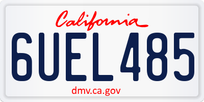 CA license plate 6UEL485