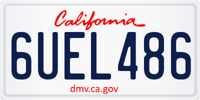 CA license plate 6UEL486