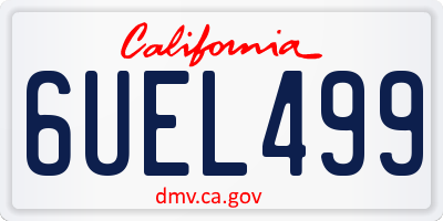 CA license plate 6UEL499