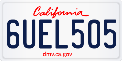 CA license plate 6UEL505