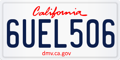 CA license plate 6UEL506