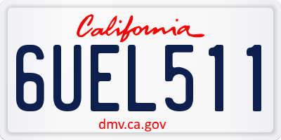 CA license plate 6UEL511