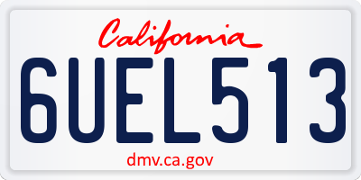 CA license plate 6UEL513