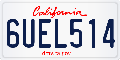 CA license plate 6UEL514