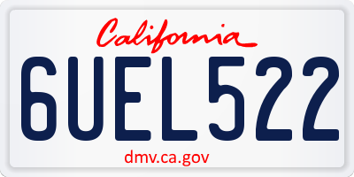 CA license plate 6UEL522