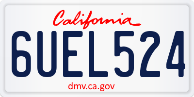 CA license plate 6UEL524