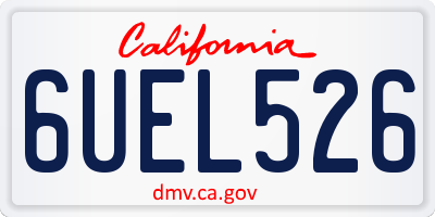 CA license plate 6UEL526