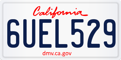 CA license plate 6UEL529