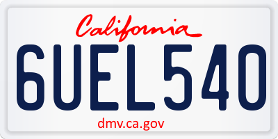 CA license plate 6UEL540