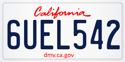 CA license plate 6UEL542