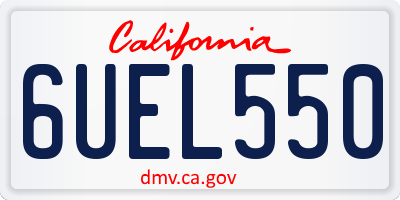 CA license plate 6UEL550
