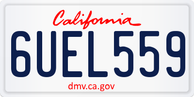 CA license plate 6UEL559