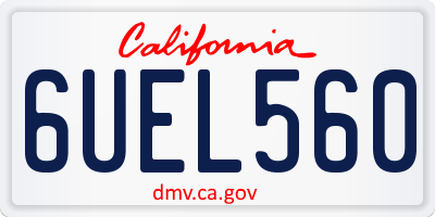 CA license plate 6UEL560