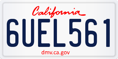 CA license plate 6UEL561