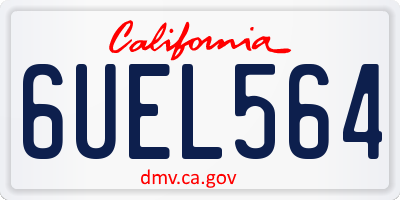 CA license plate 6UEL564