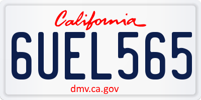 CA license plate 6UEL565