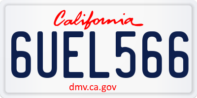CA license plate 6UEL566