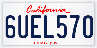 CA license plate 6UEL570