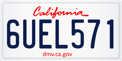 CA license plate 6UEL571