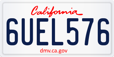 CA license plate 6UEL576