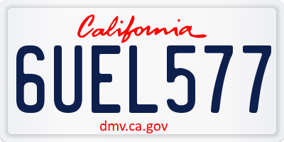 CA license plate 6UEL577
