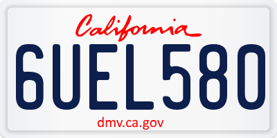 CA license plate 6UEL580