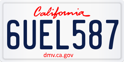 CA license plate 6UEL587