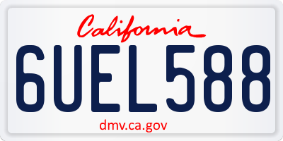 CA license plate 6UEL588