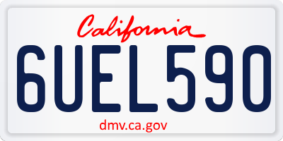 CA license plate 6UEL590