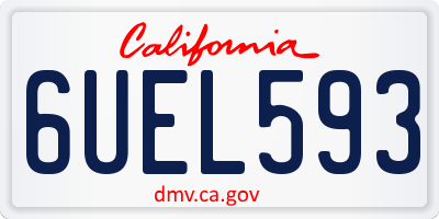 CA license plate 6UEL593